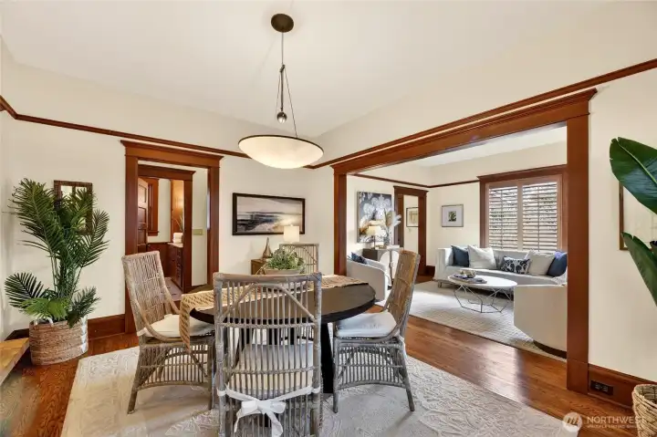 Beautiful oak flooring throughout main floor.