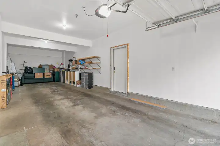 Two car tandem garage with extra room for storgae