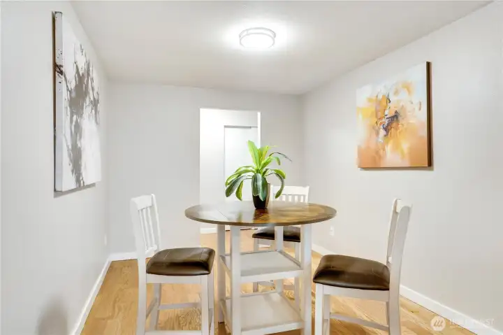 Dedicated dining area with an easy flow to the kitchen and living spaces