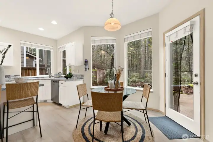 Lots of windows that look out onto the greenbelt