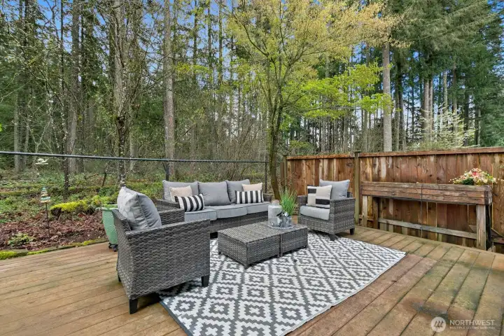 Enjoy your fully fenced backyard with deck
