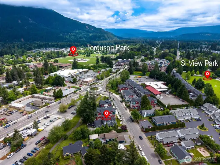 Aerial of North Bend Aerial of North Bend