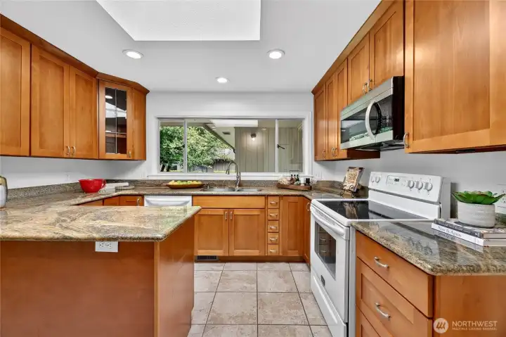 Electric range and microwave.  (There is natural gas at the house if you prefer.)