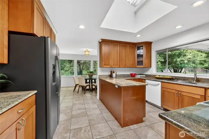 Lots of cabinet space and storage.