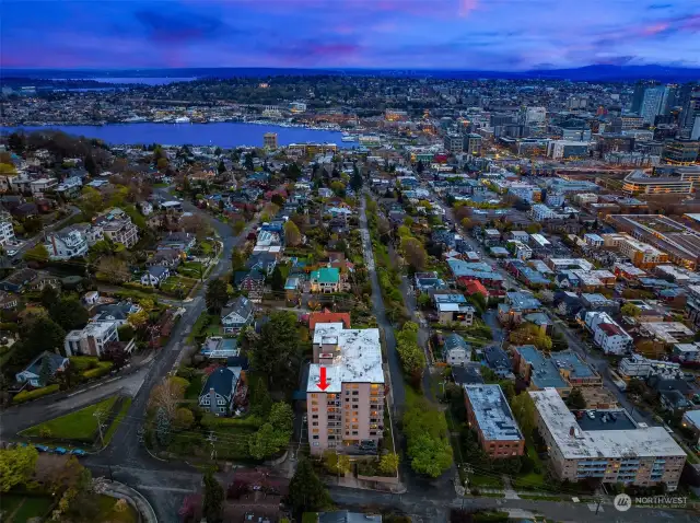 You're one block East of Queen Anne Ave and about a 5 minute drive to Lake Union. Right in the heart of it all!