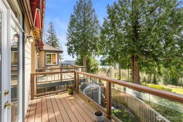 Take in your peek-a-boo view of Port Ludlow Bay from your own private deck off the master suite! Summer evenings might even provide fireworks from the beach and marina below.