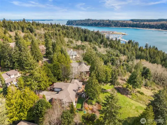 From the home near the bottom of the photo, you have close proximity to Port Ludlow Bay, the marina, and all the gorgeous beaches and amenities of Port Ludlow!