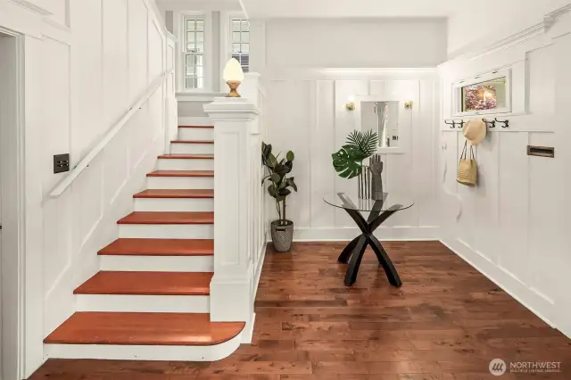 The front foyer is full of charm and a great place to welcome you and your guests to this marvelous home. The details in this home abound. Three year old furnace and air conditioning!