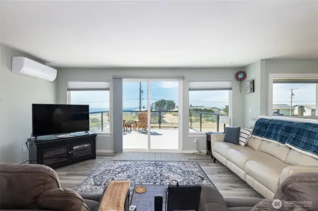 Family room with fireplace plus mini duct provides air conditioning