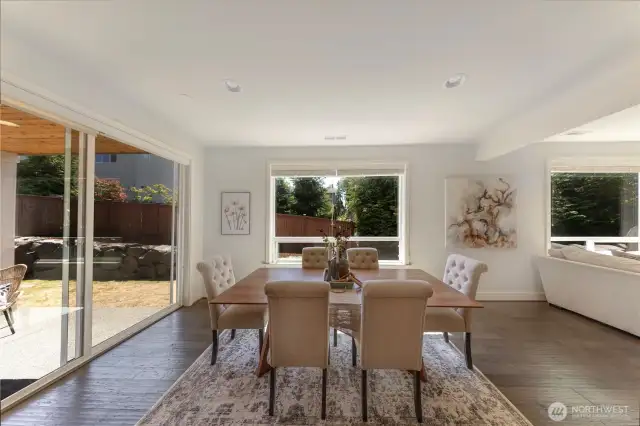 Dining area with access to the private patio