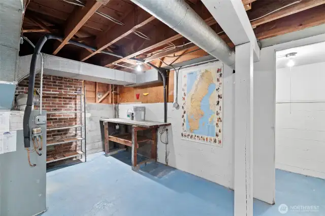 Workshop/utility space and adjoining storage space.