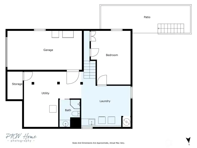 Floorplan depicting the lower level of the home.
