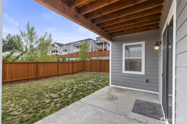 Patio and fully fenced yard.