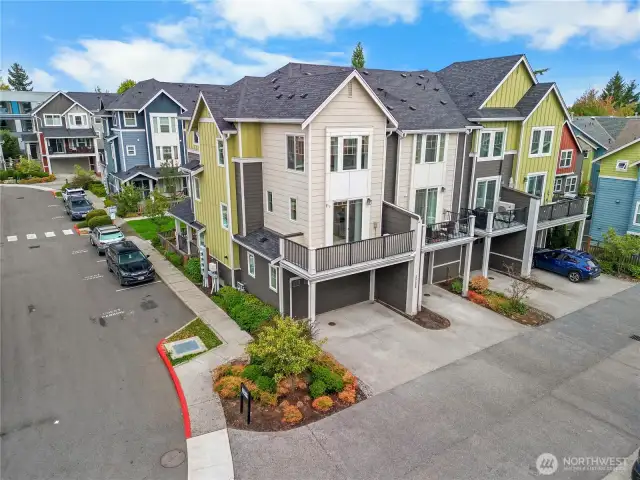 Two car garage and visitor parking right next to the home