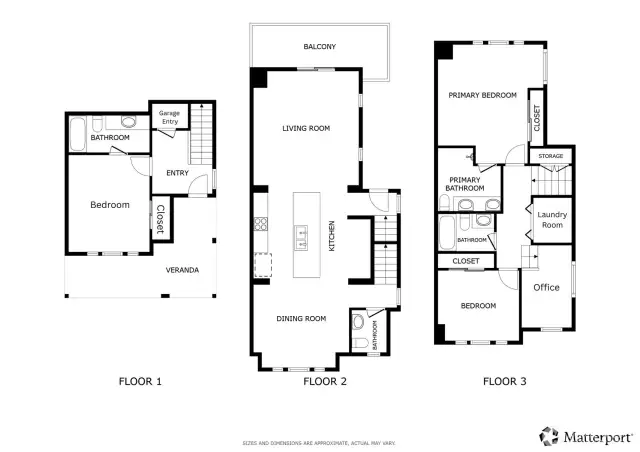 Floor plans for all 3 levels.