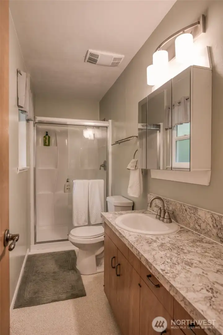 Primary bathroom with large shower