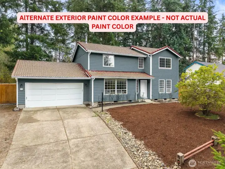 NOT ACTUAL PAINT COLOR - Rendering of what a different paint color would look like on the home.