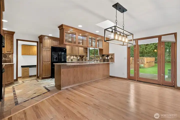 Back door entrance to dining room/kitchen & Easy access to backyard.