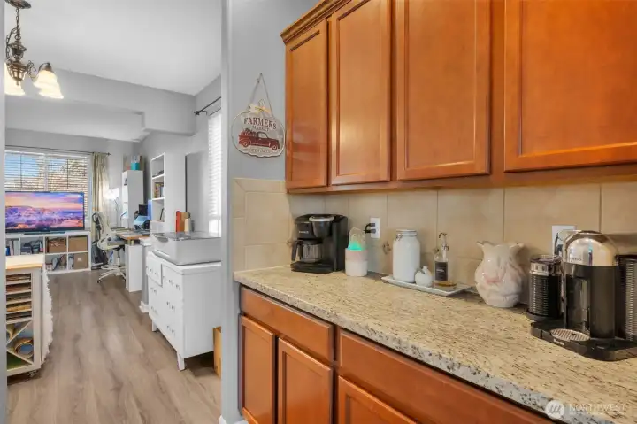 Butlers pantry and large walk in pantry.