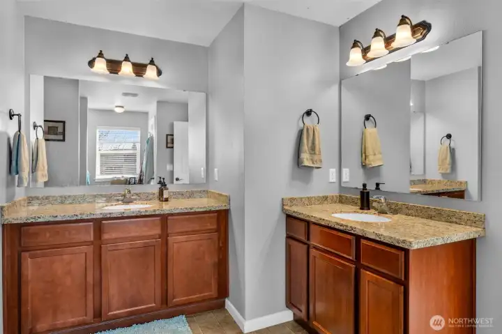 Primary bathroom with double sinks