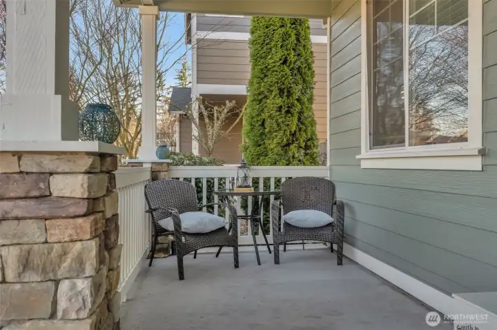 Sitting area on front porch