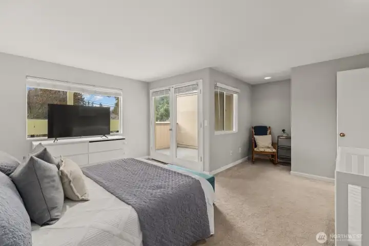 The primary has it's own balcony.