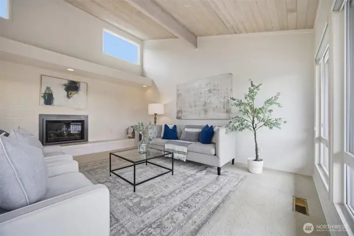 Upper windows let in daylight from the southeast.