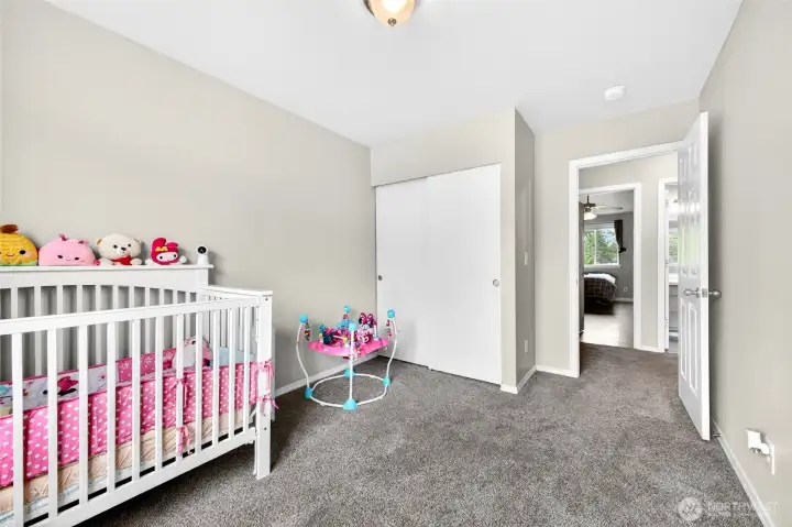 Second view of room #2 with closets and natural light