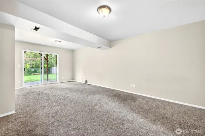 Lower level great room view outside to back yard and seperate access for rental or guest to rent out on vacation rentals
