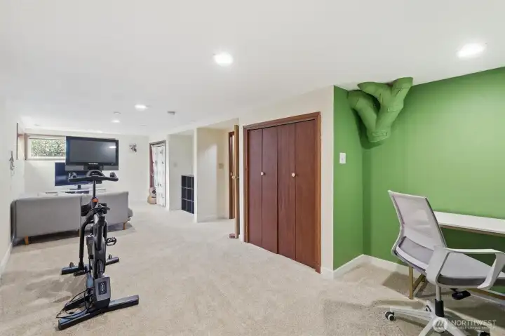 Basement bedroom with adjoining flexible living space is ideal.