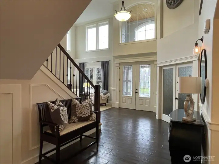 ANOTHER LOOK at the GRAND ENTRY & BETTER VIEW of  #1 STAIRCASE & DBL DOORS to OFFICE