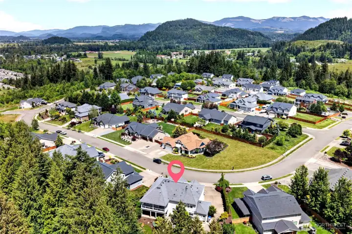 LOOKING NE TOWARDS ENUMCLAW with VIEWS of BEAUTIFUL ROLLING HILLS & CASCADE MTS