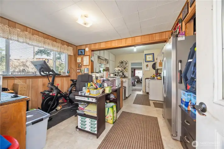 Kitchen nook used as office