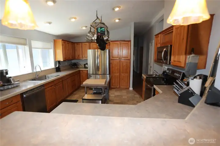 Super sized kitchen with tons of storage and prepping area.