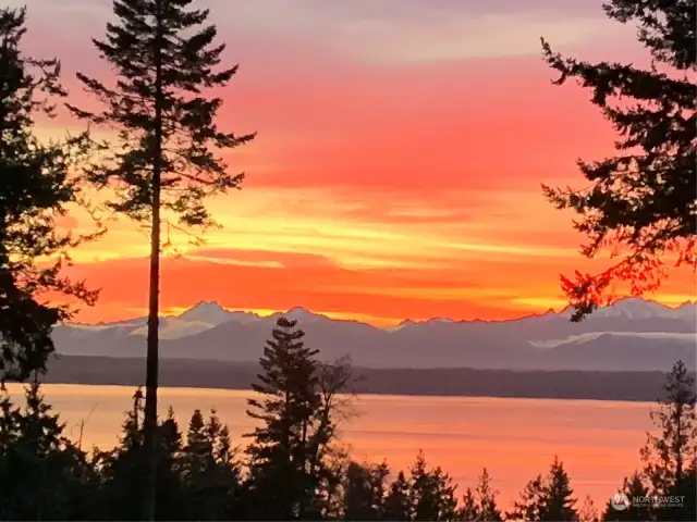 Olympic Mountains and shipping lanes