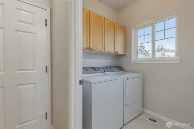 Laundry room just off the garage. Washer & dryer stay!