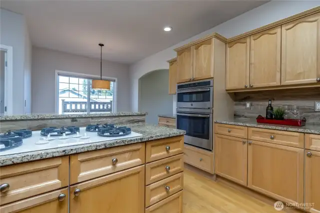 5-Burner gas range and a combo microwave/wall oven