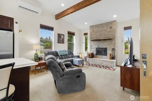 Lovely exposed wood beams above