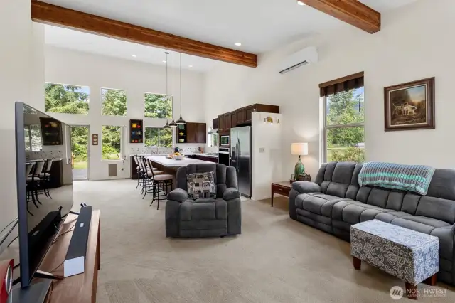 Large windows bring in lots of natural light throughout the rooms.