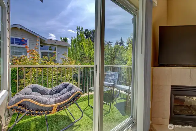 Private balcony off of living room area