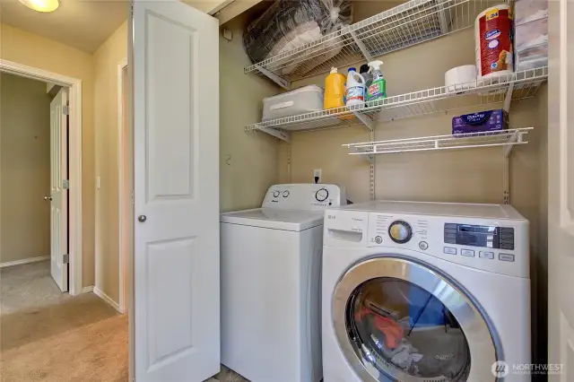 Laundry closet and storage area
