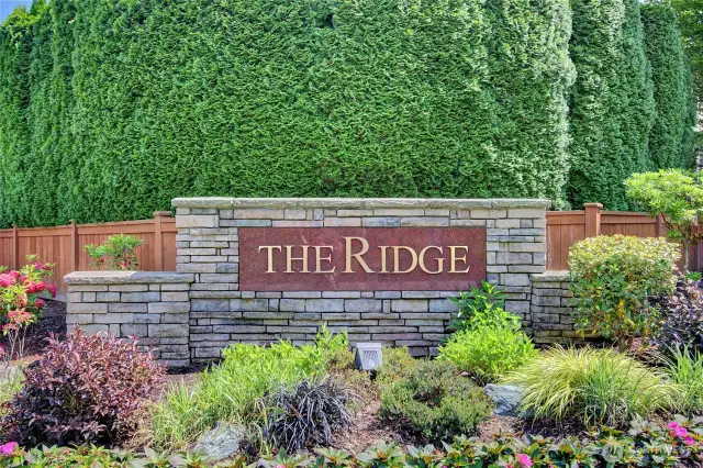 The Ridge monument entrance sign