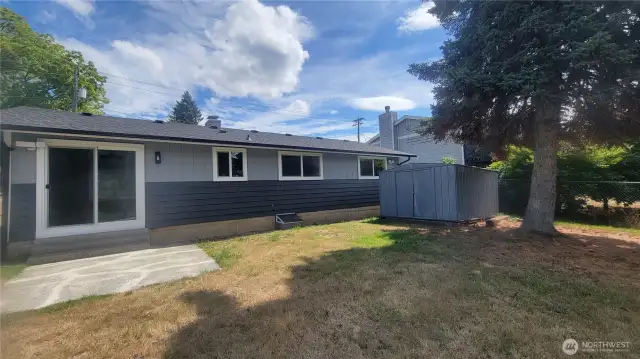 Rear of house with storage