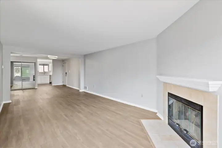 Living Room - looking back at Dining Room and Kitchen