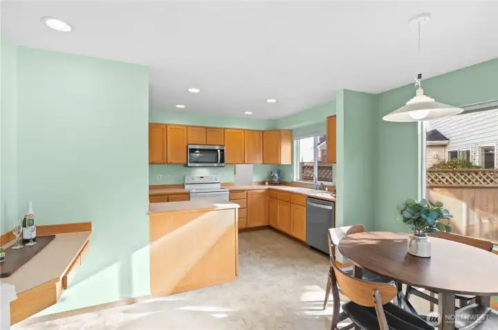 Huge wide open kitchen.