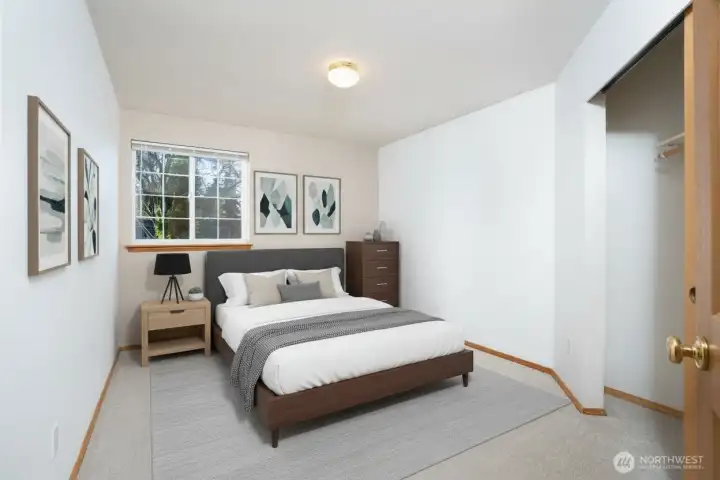 Digitally Staged 3rd Bedroom