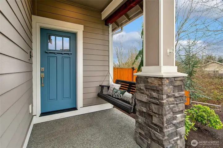 Entry and covered area, swing stays with sale