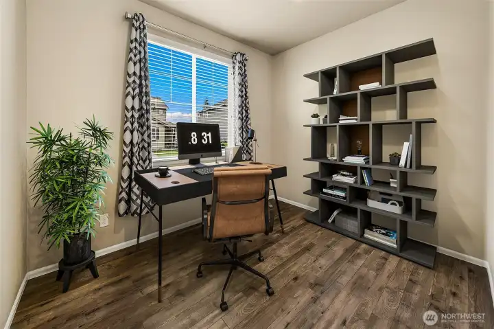 Main Floor Office. This photo has been virtually staged.