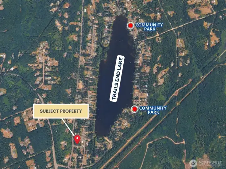 Subject property in relation to community park with membership.