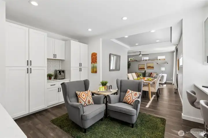 Beautiful everyday living and entertaining space with windows that bring in natural light while keeping the interior private. The pantry, the coffee bar, the extra storage, the sitting area and the eating bar all effortlessly flow together. The lines are sharp, the layout is functional, and everything feels intentional. Step back and you’ve got a neighborhood that delivers too, miles of level sidewalks for walking, running, or evening laps, plus extra street parking that makes hosting simple instead of stressful. Beautiful everyday living and entertaining space with windows that bring in natural light while keeping the interior private. The pantry, the coffee bar, the extra storage, the sitting area and the eating bar all effortlessly flow together. The lines are sharp, the layout is functional, and everything feels intentional. Step back and you’ve got a neighborhood that delivers too, miles of level sidewalks for walking, running, or evening laps, plus extra street parking that makes hosting simple instead of stressful.
